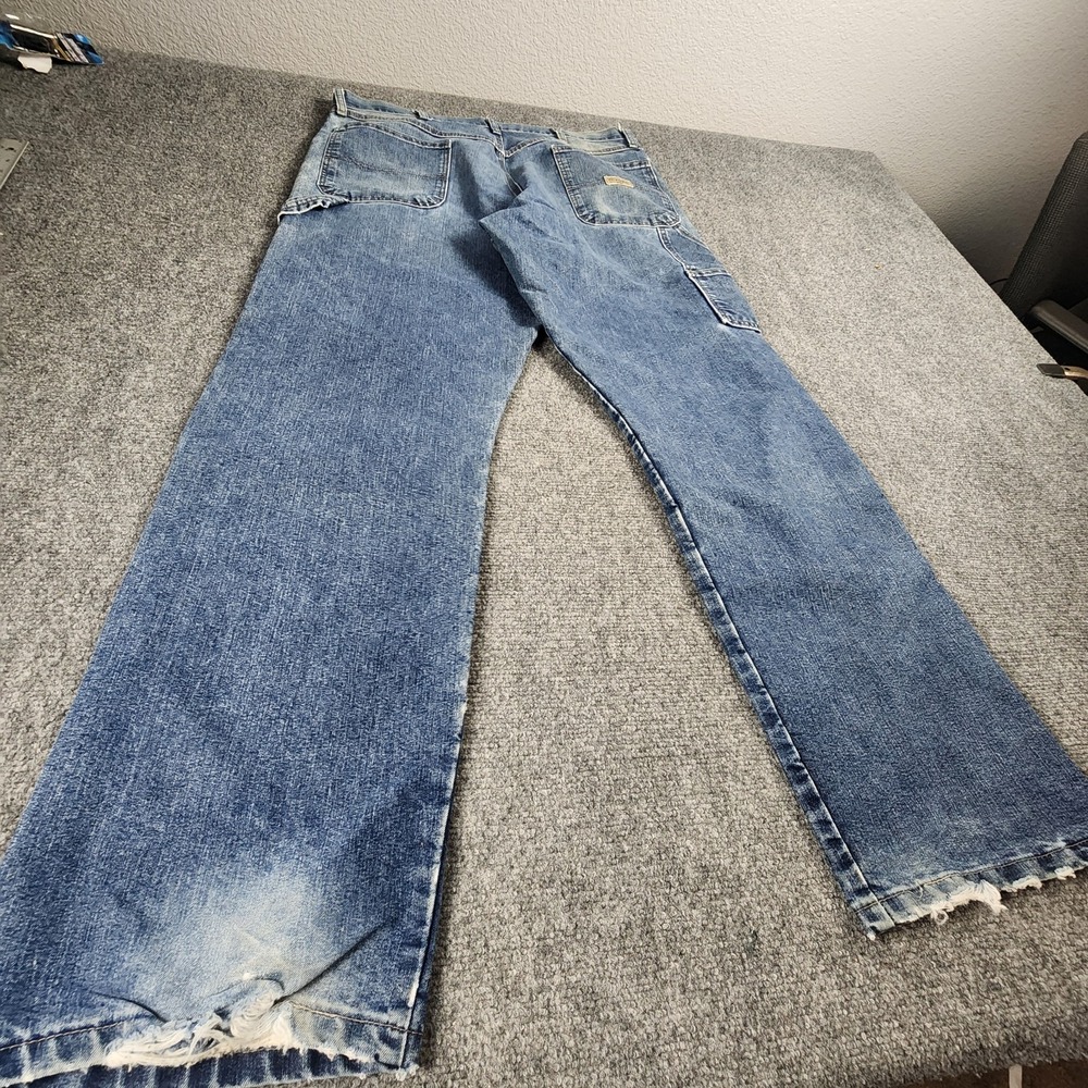 Wrangler Men's Vintage Carpenter Jeans 36x34 Distressed Baggy Y2K Denim - Picture 4 of 8